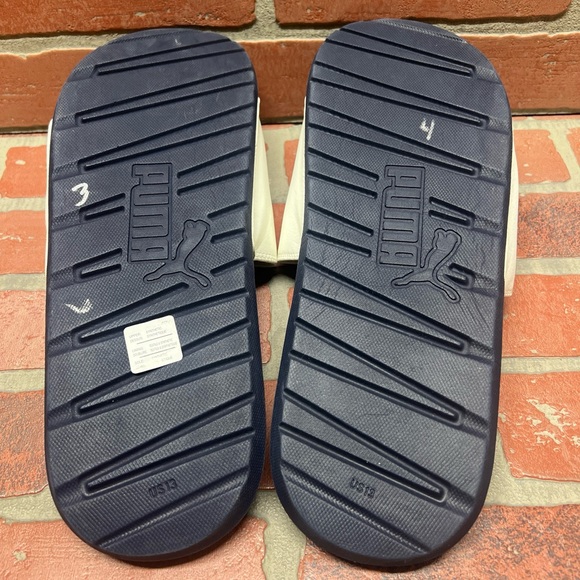 PUMA ‘Cool Cat 2.0’ Navy/White/Red Logo Slide Sandals Men’s Size 13 - Picture 8 of 8
